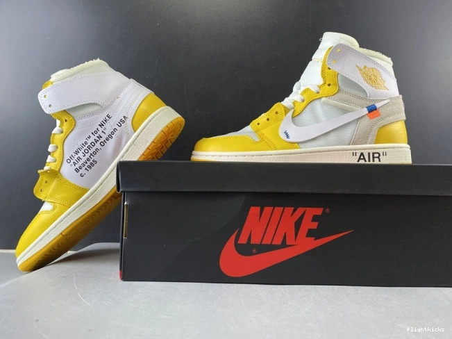 Powder Air 1 White Jordan Yellow-Cone x AQ0818-149 Dark Off-White NRG 0306